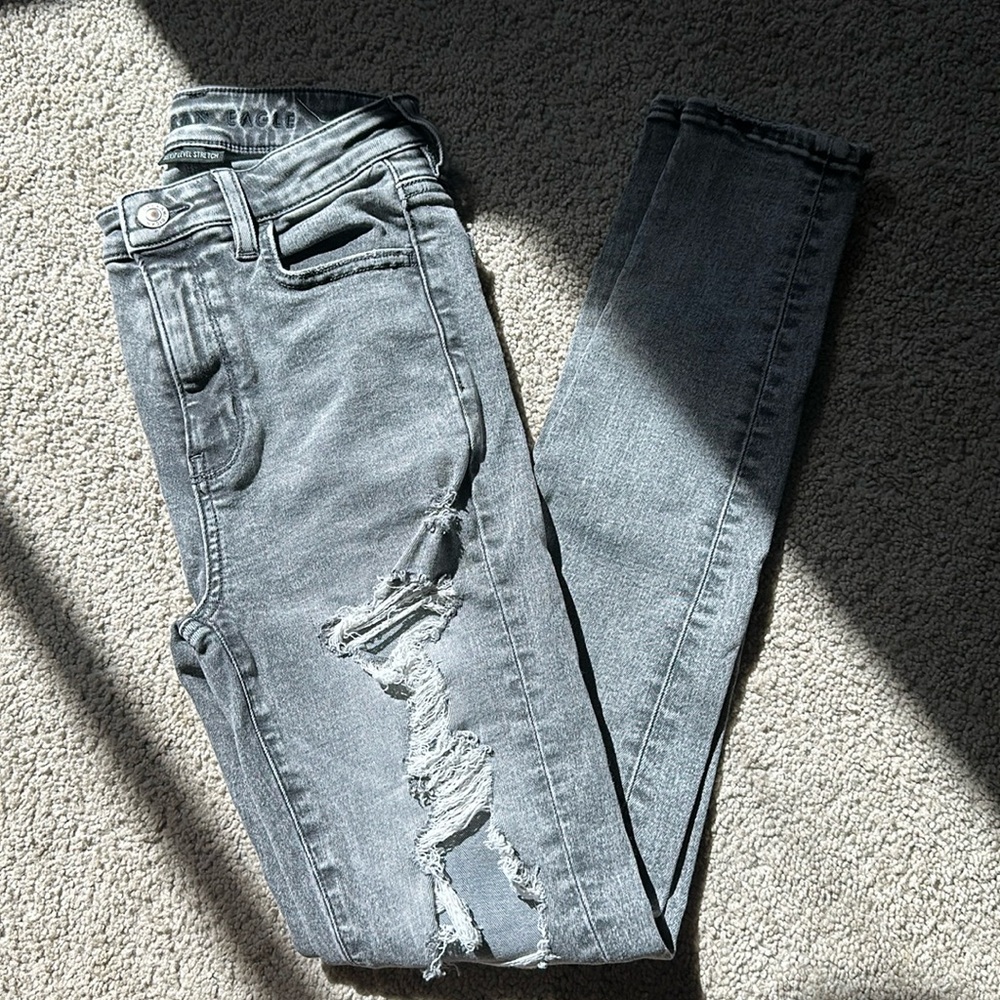 American Eagle gray jeans